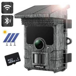 Caméra de Chasse Solaire Batterie intégrée Trail Camera Avec 36pcs 850nm LED 32Go Vision Nocture