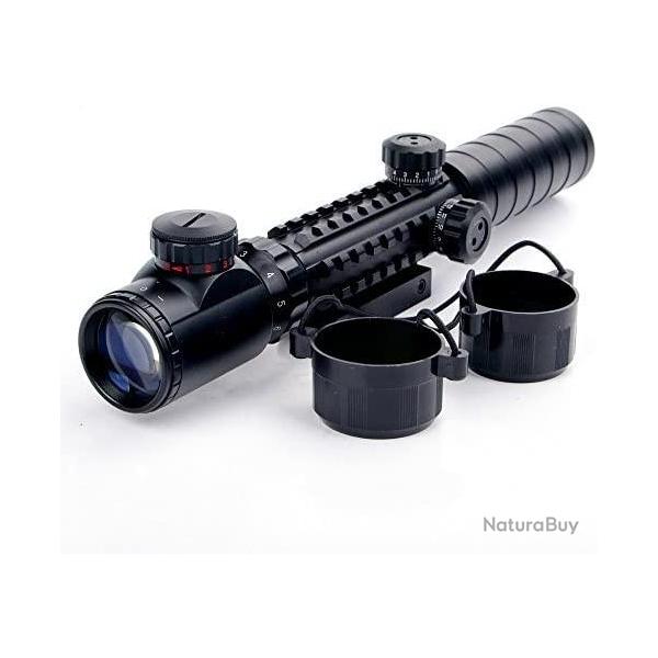 Lunette De Vise 3-9x32EG Rouge et Vert Lumineux Riflescope Sight avec 11mm/20 mm Picatinny Rail