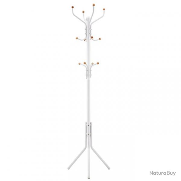 Porte-manteau sur pied Hauteur de 182 cm perroquet de 3 tubes en fer blanc 12_0003190