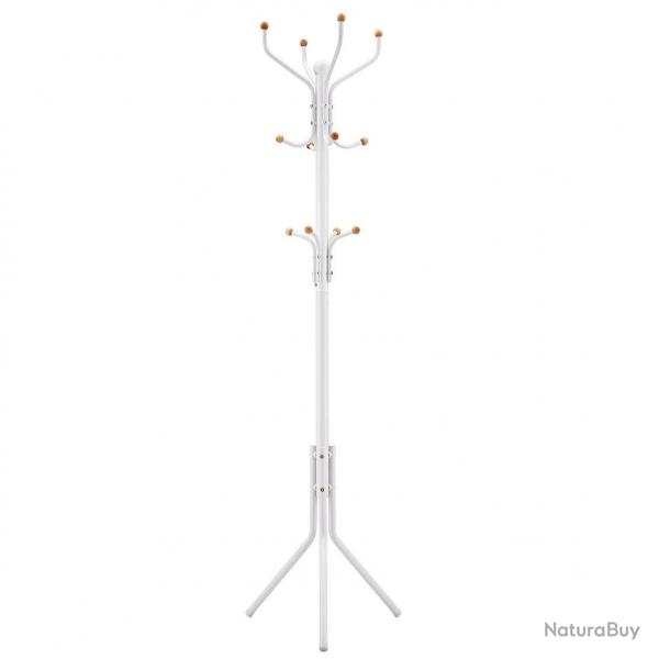 Porte-manteau sur pied Hauteur de 182 cm perroquet de 3 tubes en fer blanc 12_0003190