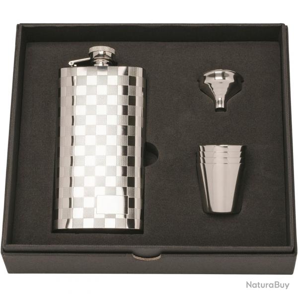 Flasque en acier inoxydable  carreaux (Modle: 148 ml)