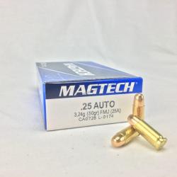 Cartouches Magtech - Cal. 25 Auto - FMJ - lot de 500
