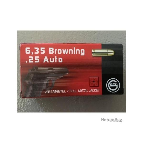 Cartouches Geco 6.35 Browning 49gr - boite de 50