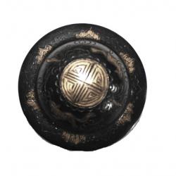 Boussole astrologique métal d'Asie du 19eme siècle gravures dorées