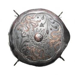 Superbe Boussole astrologique en métal asiatique gravée