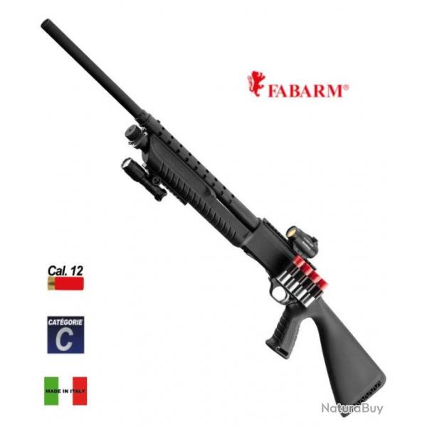 Pack Fusil  Pompe Fabarm Martial + Point Rouge + Lampe + Rail + Cartouchire de Crosse