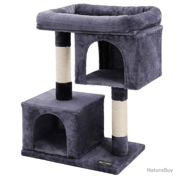 Arbre  chat colonne en sisal pour aiguiser les griffes 2 niches luxueuses maison de jeu meubles po