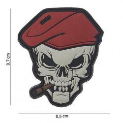 Patch 3D PVC Beret Rouge Skull Cigare (101 Inc)