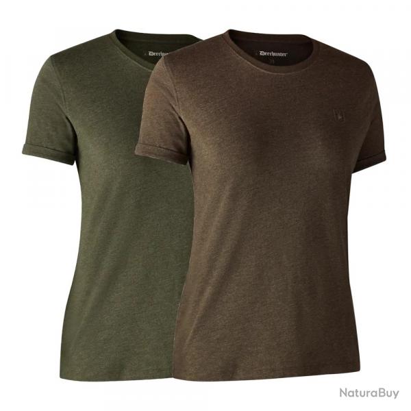 Lot De 2 Tee Shirt Femme Deerhunter Adventure Green Brown