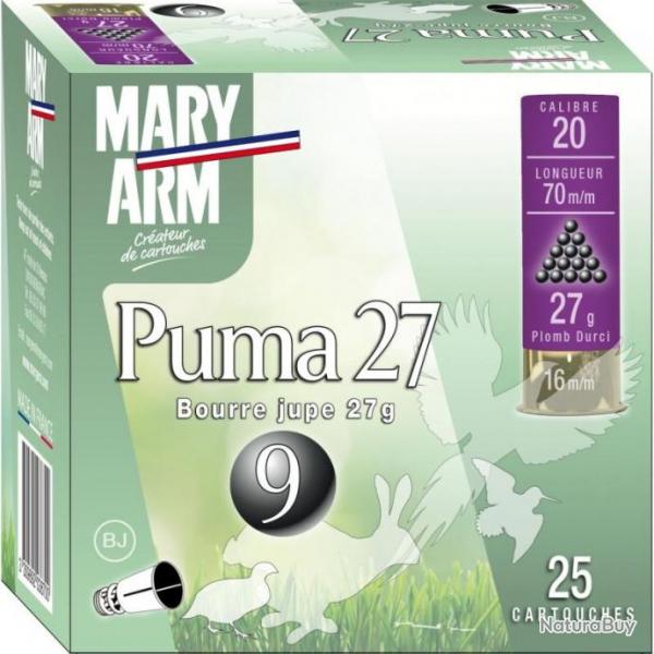 1 boite de cartouches Mary Arm Puma 27 cal 20/70 plomb 5