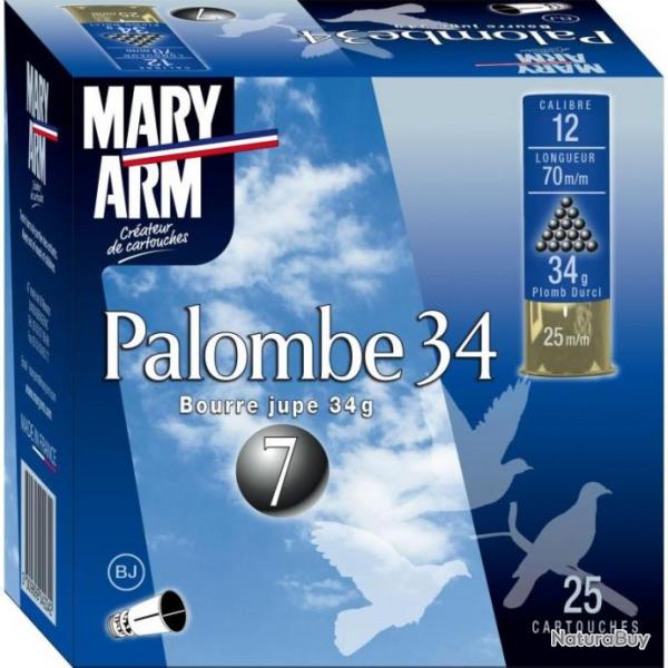 1 boite de cartouches Mary Arm Palombe 34 BJ cal 12/70 plomb 6