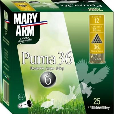 1 boite de cartouches Mary Arm Puma 36 cal 12/70 plomb 6