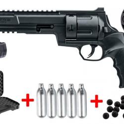 Pack HDR68 Umarex T4E 16J HomeDefense + Malette +100 billes caout+ 5 Co² + 2 Barillets + Lampe Laser