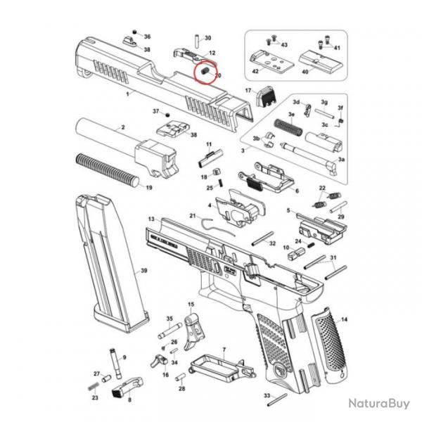 ressort d'extracteur pourCZ P-07/P-09/P-10