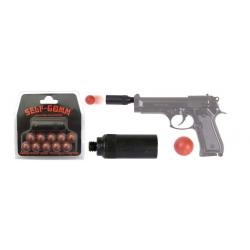 Pack Pistolet 9 mm à blanc Chiappa 92 + Self Gomm + 25 munitions 9mm PAK