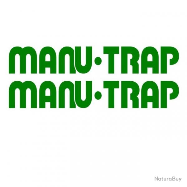 2x MANU TRAP. Autocollant Vinyle pour canon. 3 tailles et plusieurs couleurs au choix