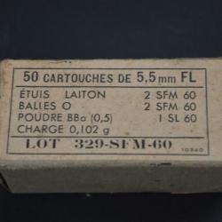 BOITES MUNITIONS SFM 5.5mm CARABINE MAS 45 22LR FRANCE Datées des ANNEES 50 OU 60 France Très bon  C