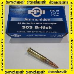 15 boites neuve de 20 cartouches Partizan  de calibre 303 british, 174 grains , FMJ