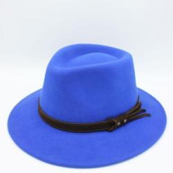 Chapeau de chasse, bleu-royal, laine, sortie, hiver ( A18 )