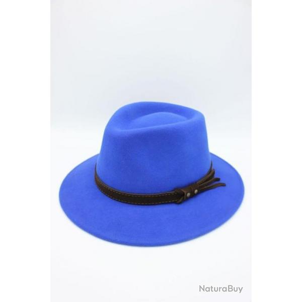 Chapeau de chasse, bleu-royal, laine, sortie, hiver ( A18 )