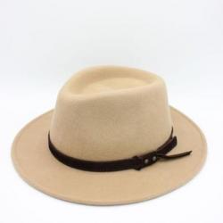 Chapeau de chasse, beige, laine, sortie, hiver ( A20 )