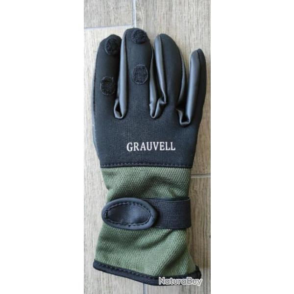 Gants Noprene GRAUVELL peche gloves mer bateau carnassier chasse sensas carpe