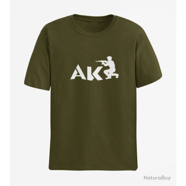 T shirt ARME AK 3 Army Blanc