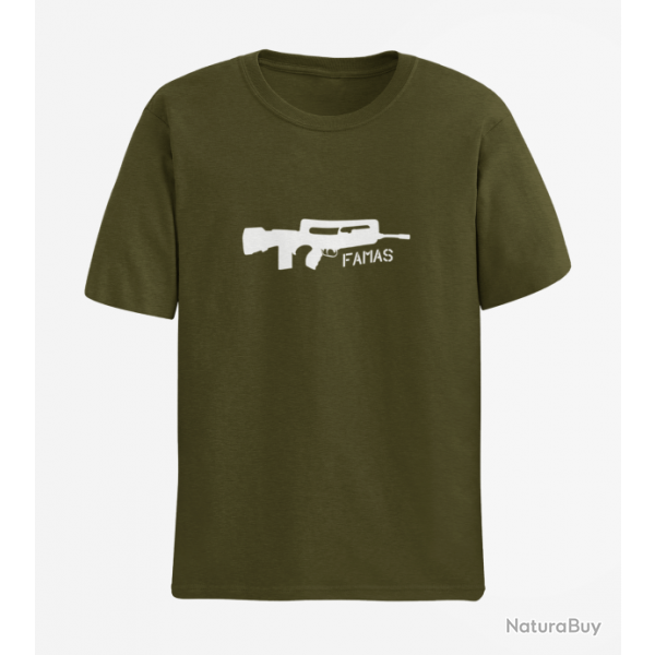 T shirt ARME Famas Army Blanc