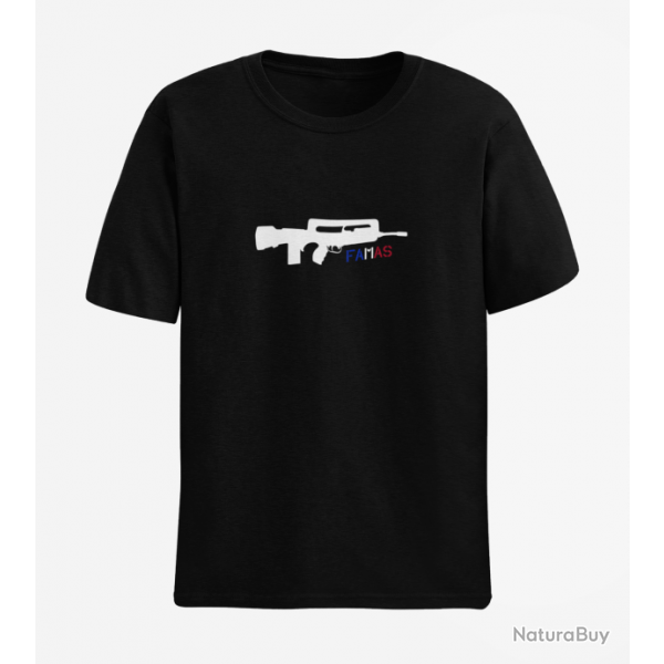 T shirt ARME Famas Patriote Noir