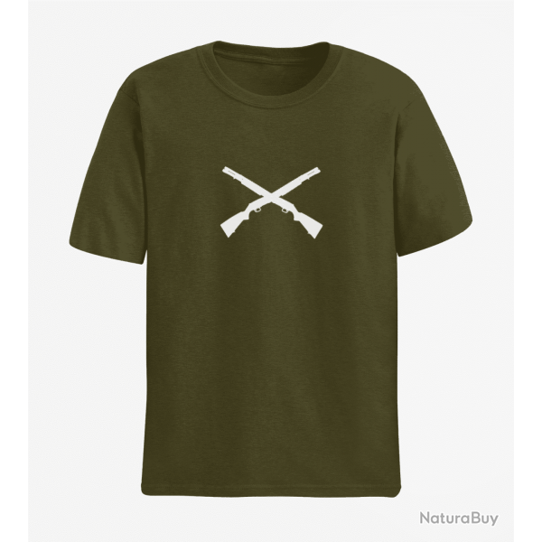 T shirt ARME FUSIL A POMPE Army Blanc