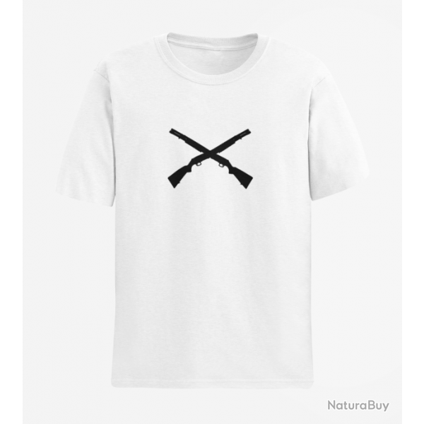 T shirt ARME FUSIL A POMPE Blanc