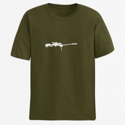 T shirt ARME Fusil Sniper Army Blanc
