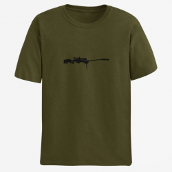 T shirt ARME Fusil Sniper Army Noir