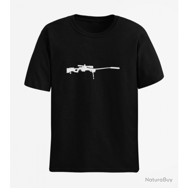 T shirt ARME Fusil Sniper Noir