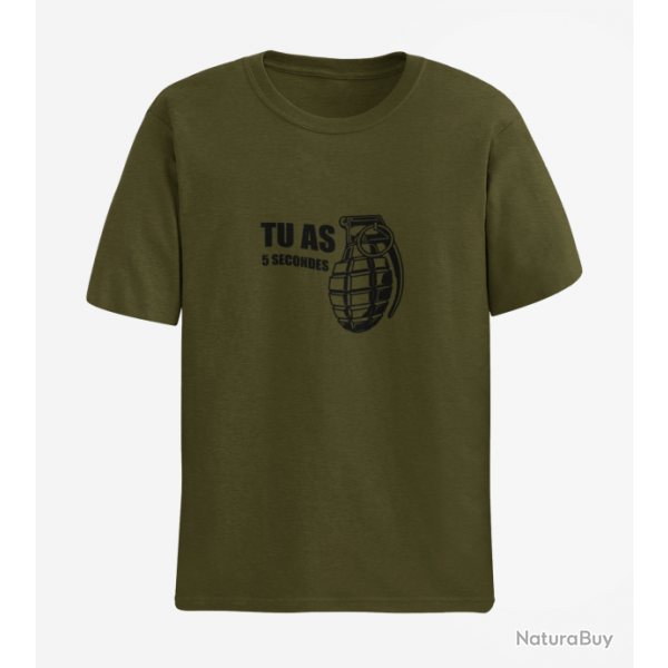 T shirt ARME Grenade Army Noir