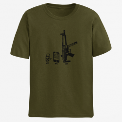 T shirt MP3 MP4 MP5 Army Noir