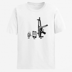 T shirt MP3 MP4 MP5 Blanc