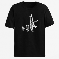 T shirt MP3 MP4 MP5 Noir