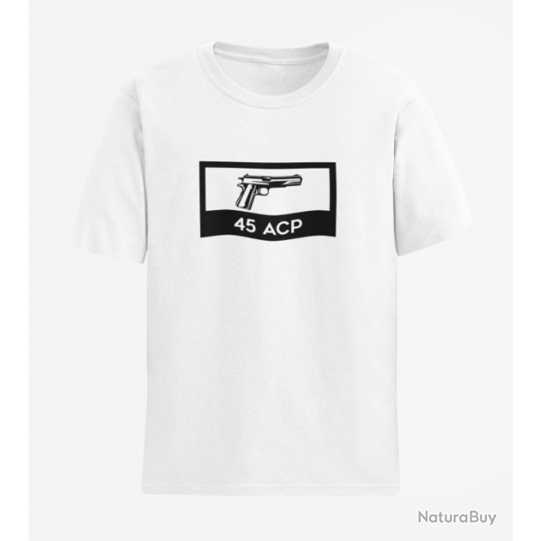 T shirt 1991 45 ACP Blanc