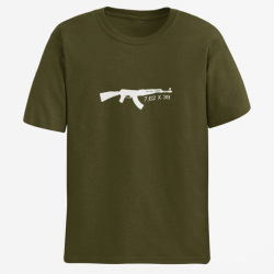 T shirt AK 7.62x39 Army Blanc