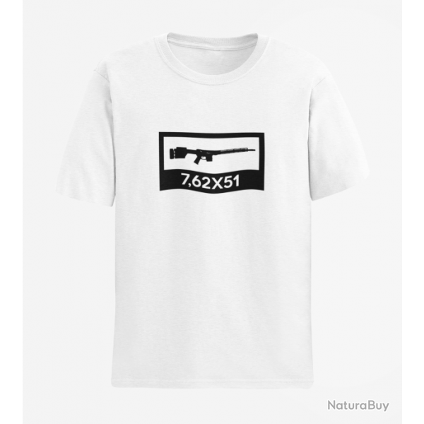 T shirt AR10 7.62x51 Blanc