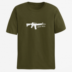 T shirt AR15 223 rem Army Blanc