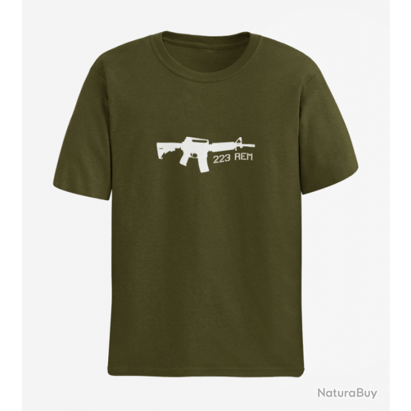 T shirt AR15 223 rem Army Blanc