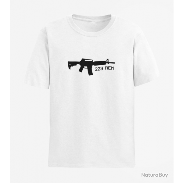 T shirt AR15 223 rem Blanc