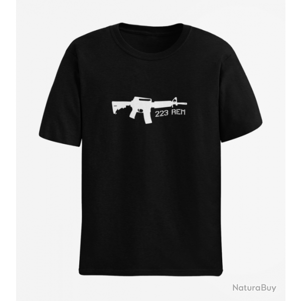 T shirt AR15 223 rem Noir