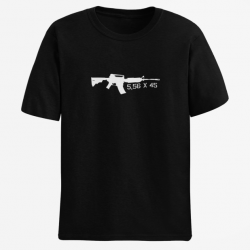T shirt AR15 M16 M4 5.56x45 Noir