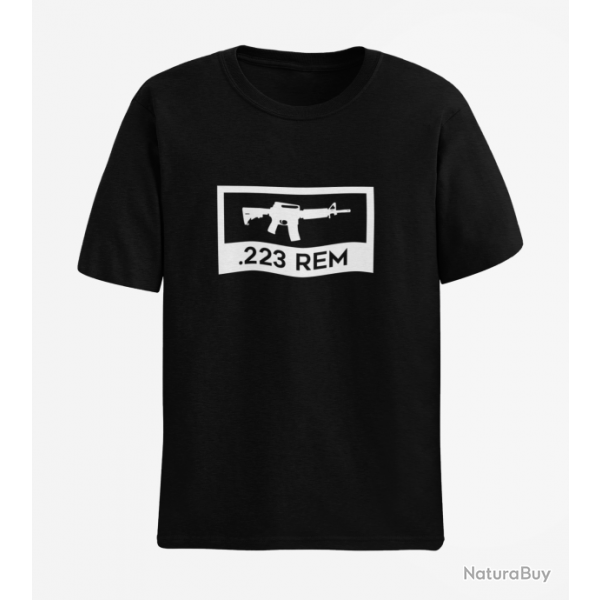 T shirt AR15 M4 M16 223 rem Noir