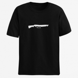 T shirt Fusil à pompe Calibre 12 Noir