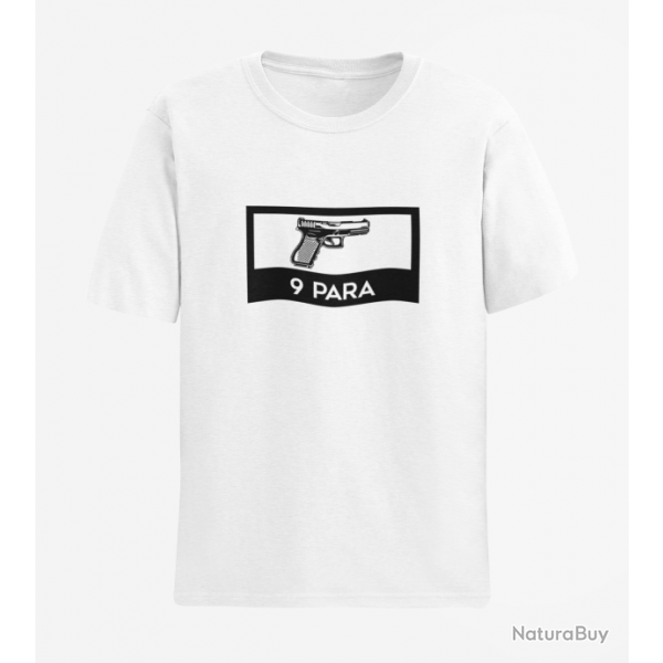 T shirt Glock 9 Para Blanc