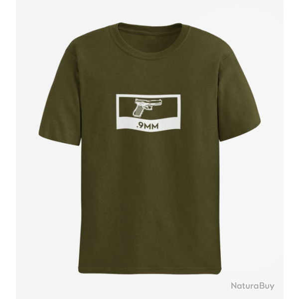 T shirt Glock 9mm Army Blanc